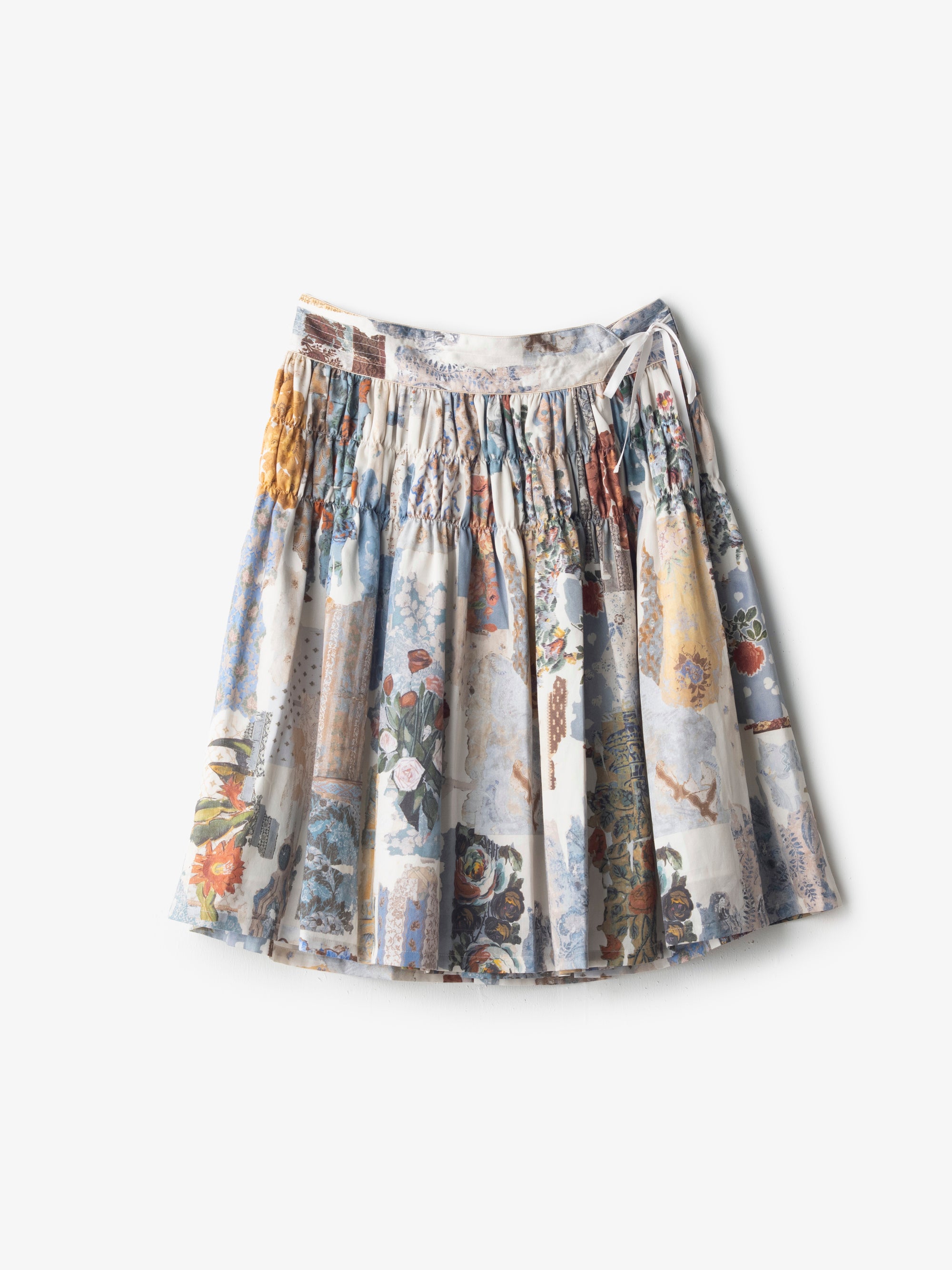 Festival Wrap Skirt Travel memories print｜ASEEDONCLOUD