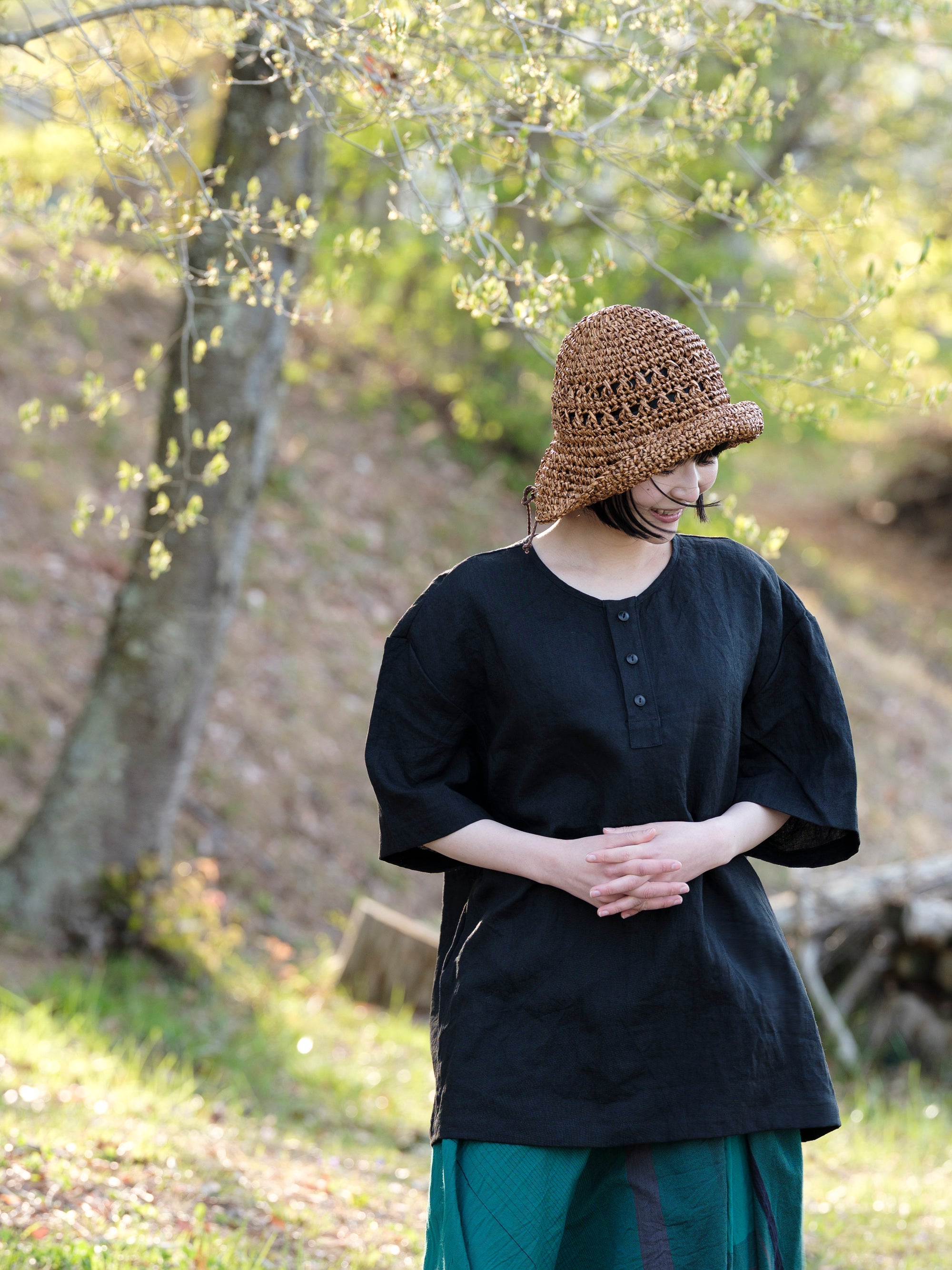 MUYA/ショートスリーブヘンリーネックシャツ