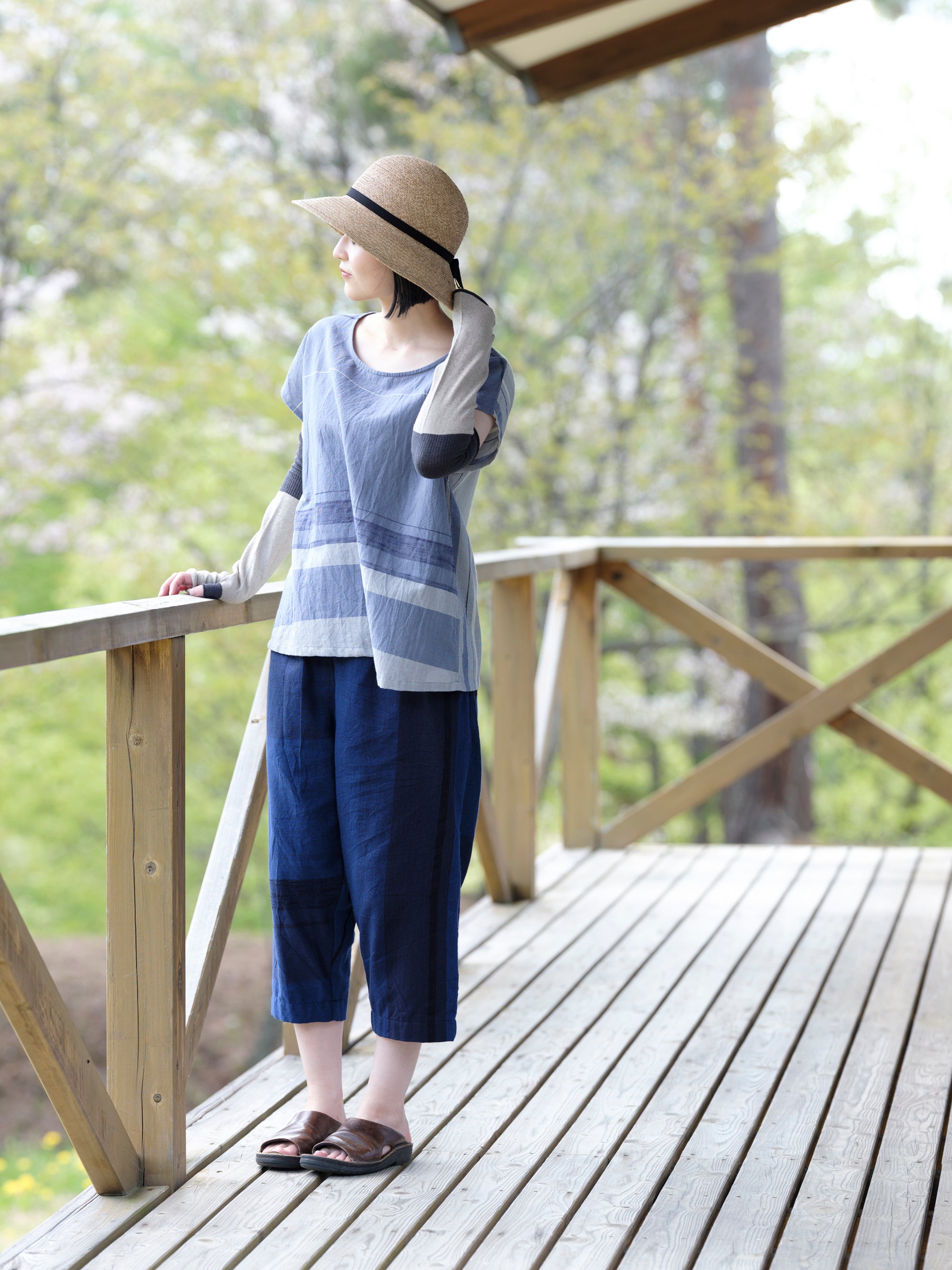 tamaki niime/suton-T short/cotton