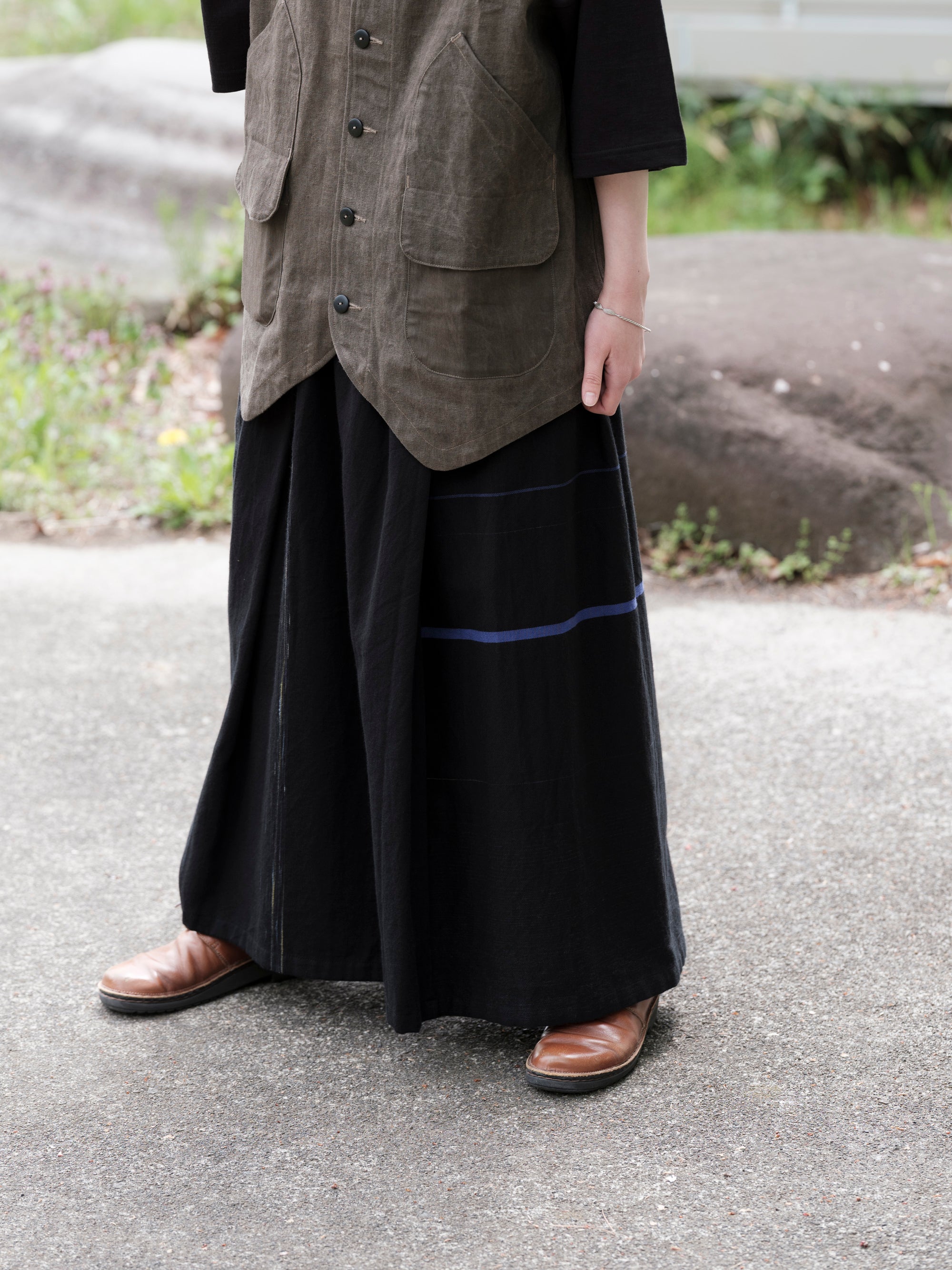 tamaki niime/powan skirt long/cotton