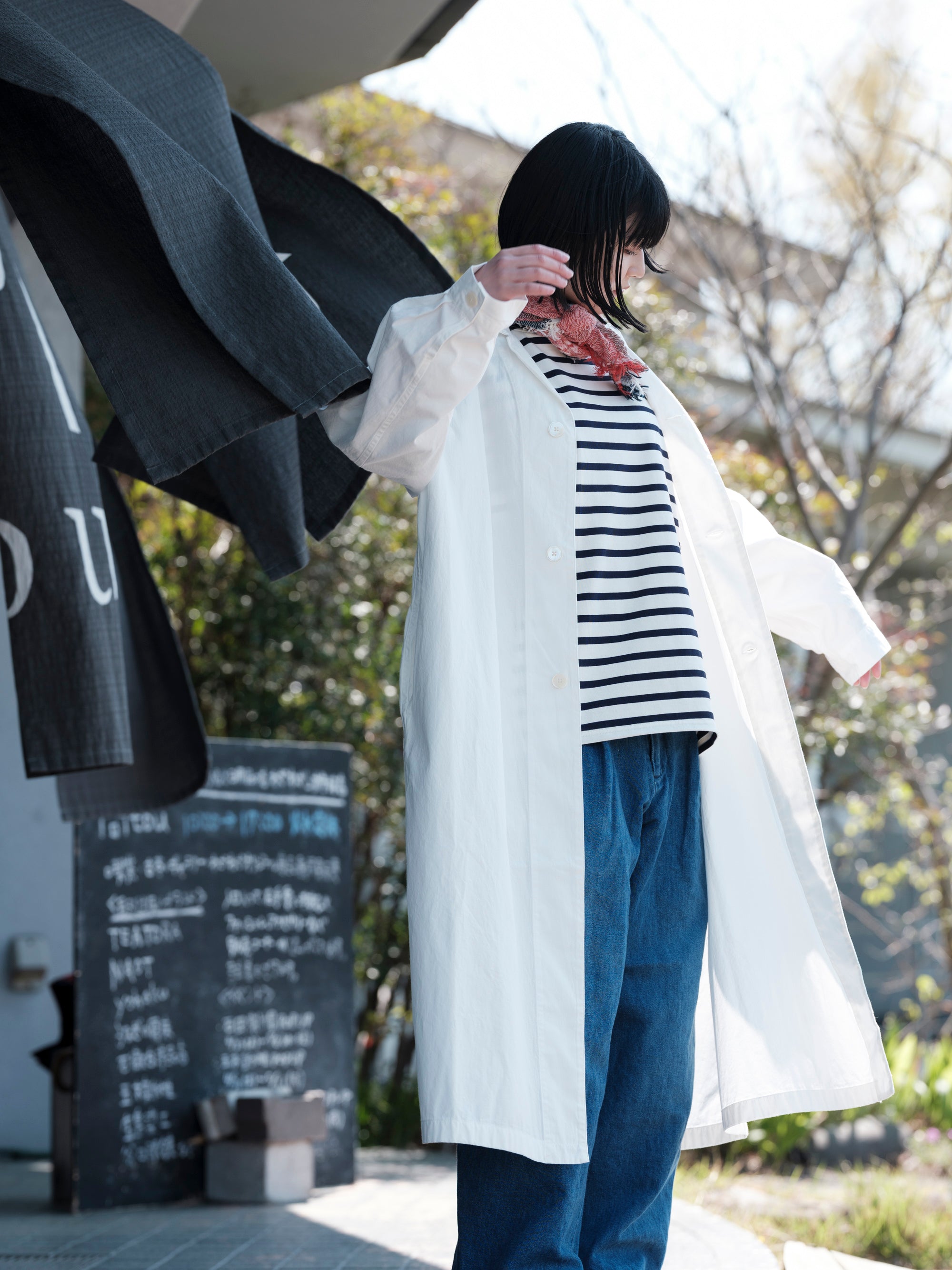 Tracy Selvedge Cotton Shop Coat｜Charpentier de Vaisseau
