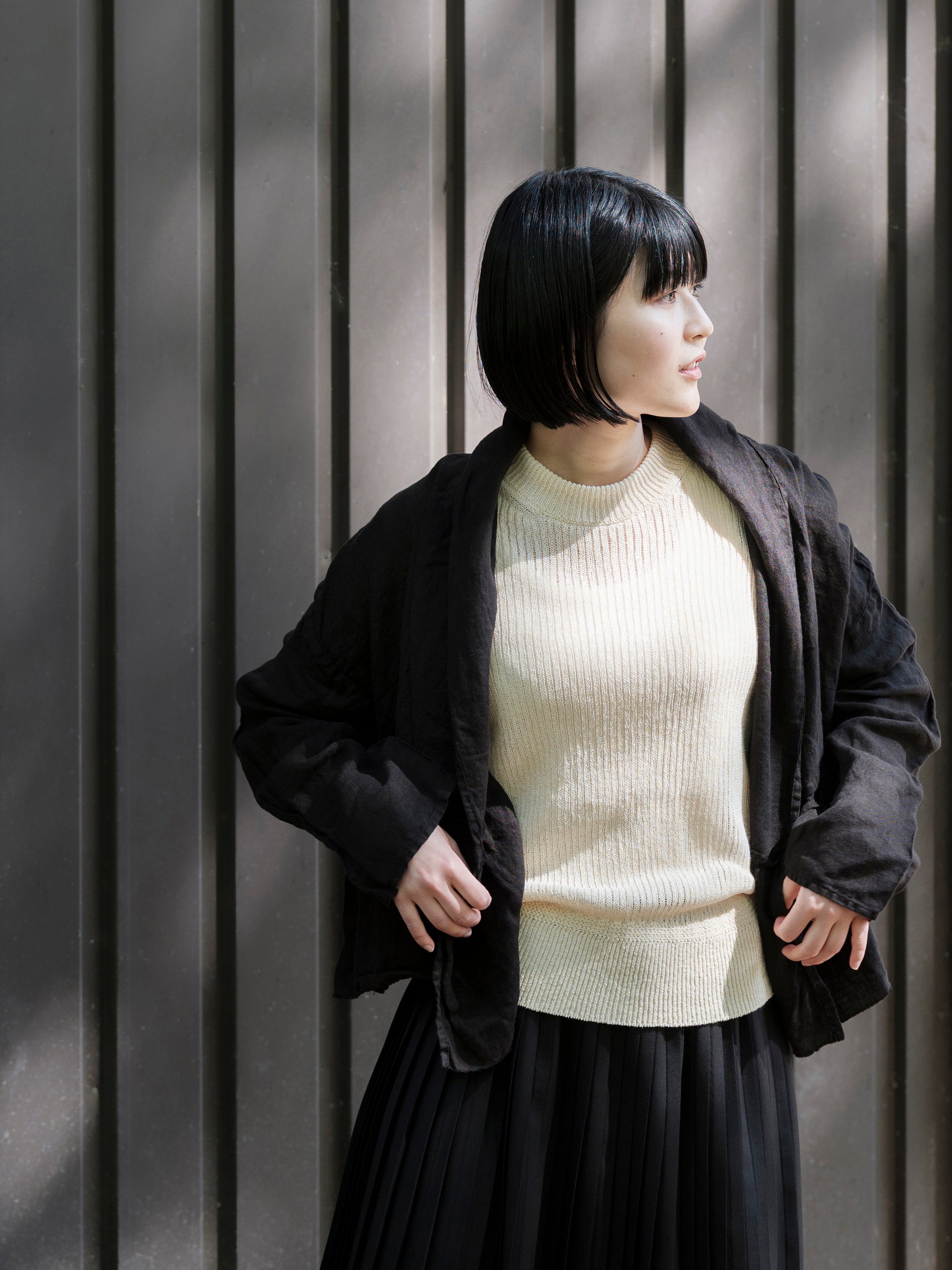Honnete/Gathered Cardy Lt/Weight Overdyed Irish Linen