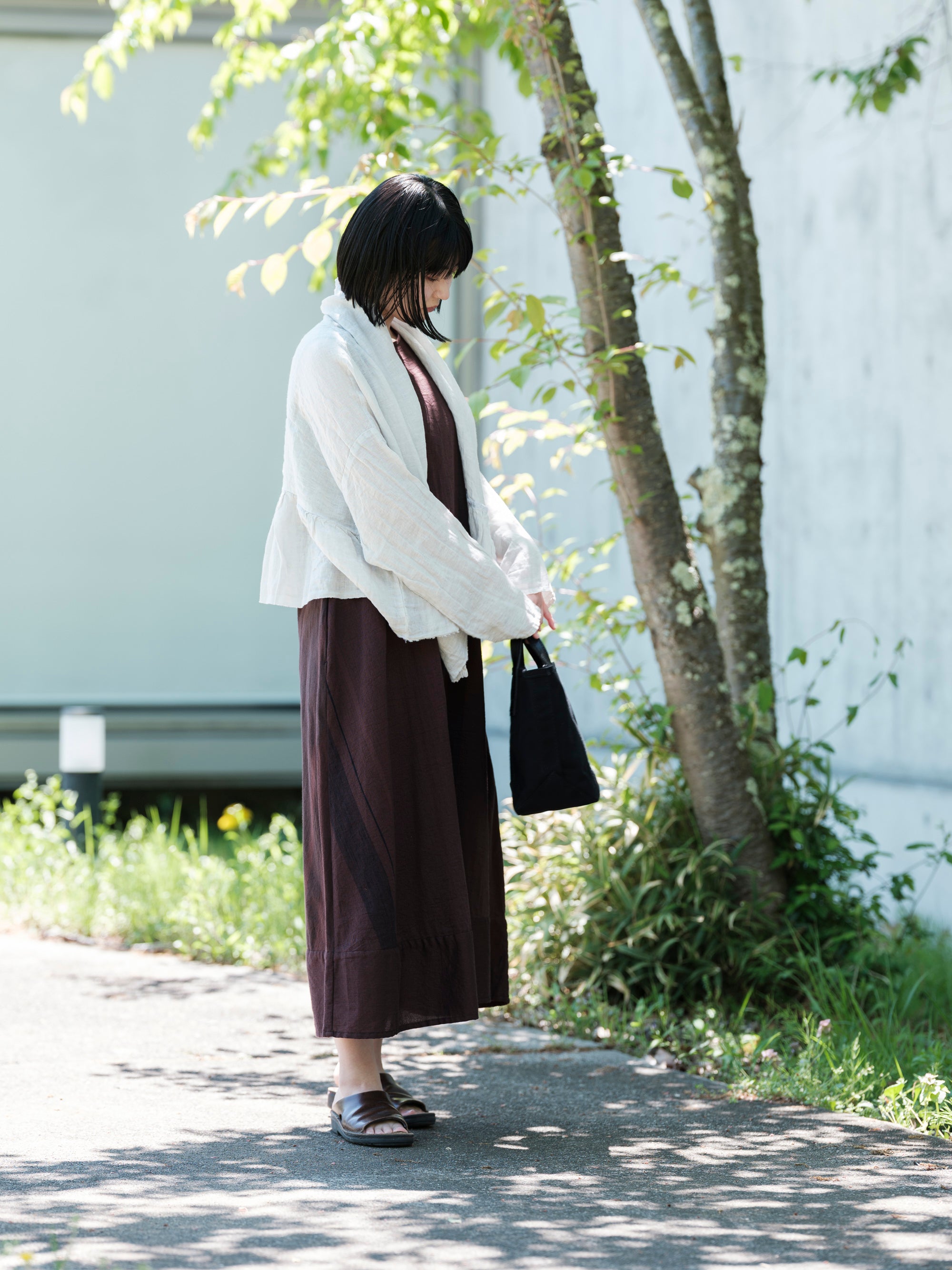 Honnete/Gathered Cardy Lt/Weight Overdyed Irish Linen