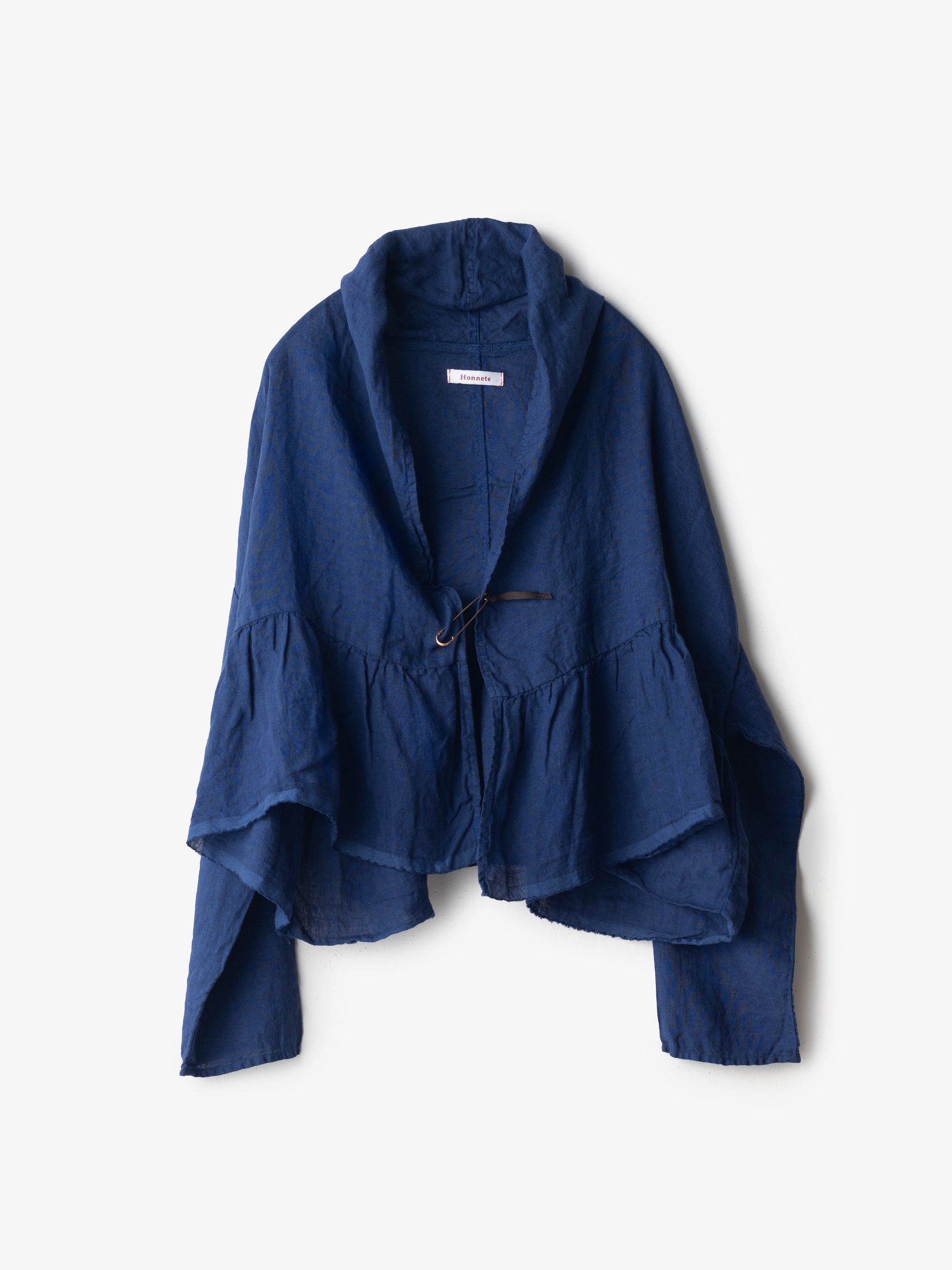 Gathered Cardy Lt Weight Overdyed Irish Linen｜Honnete