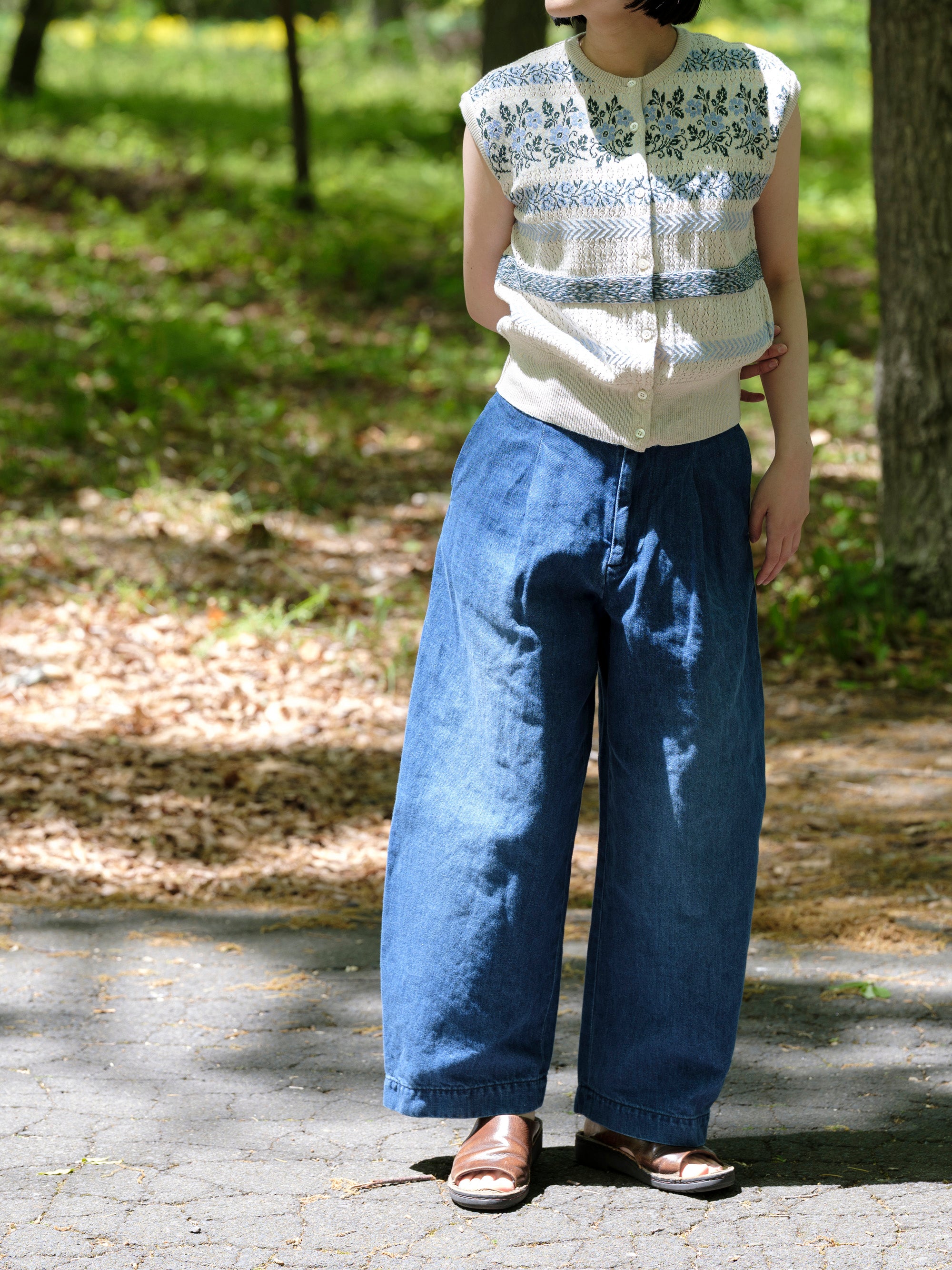 HW wide trousers Denim washed ｜ASEEDONCLOUD