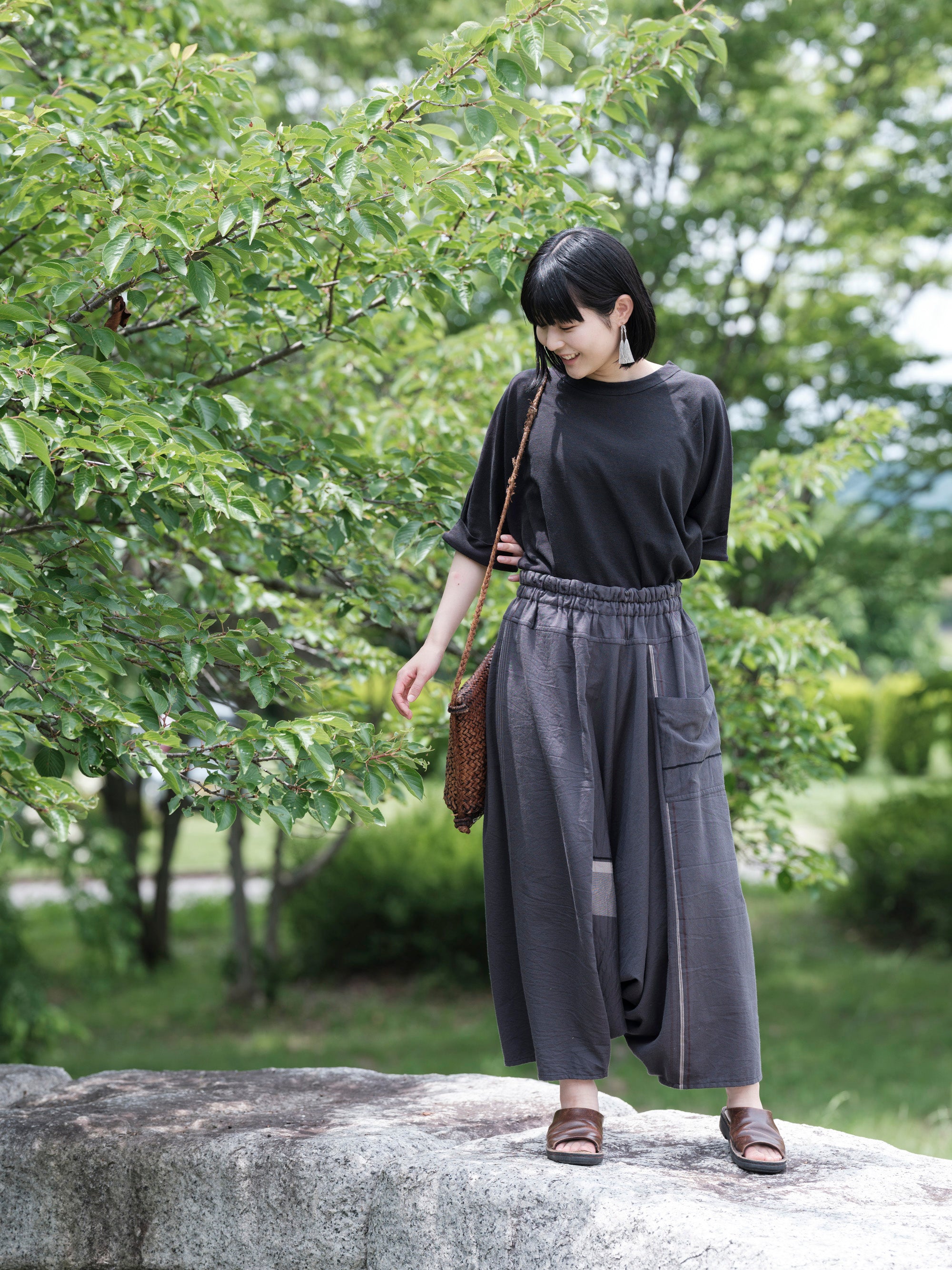 tamaki niime/tarun pants long/cotton