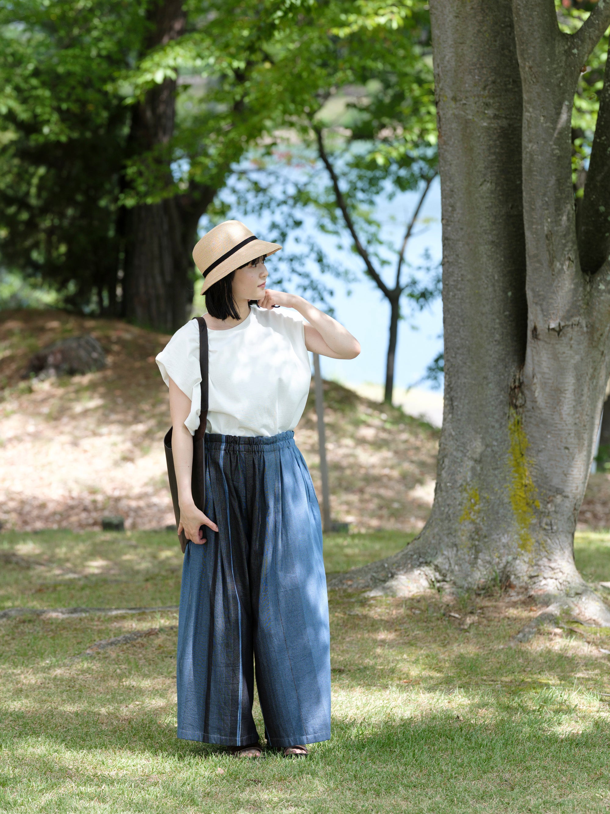 wide pants long cotton pocket｜tamaki niime 玉木新雌