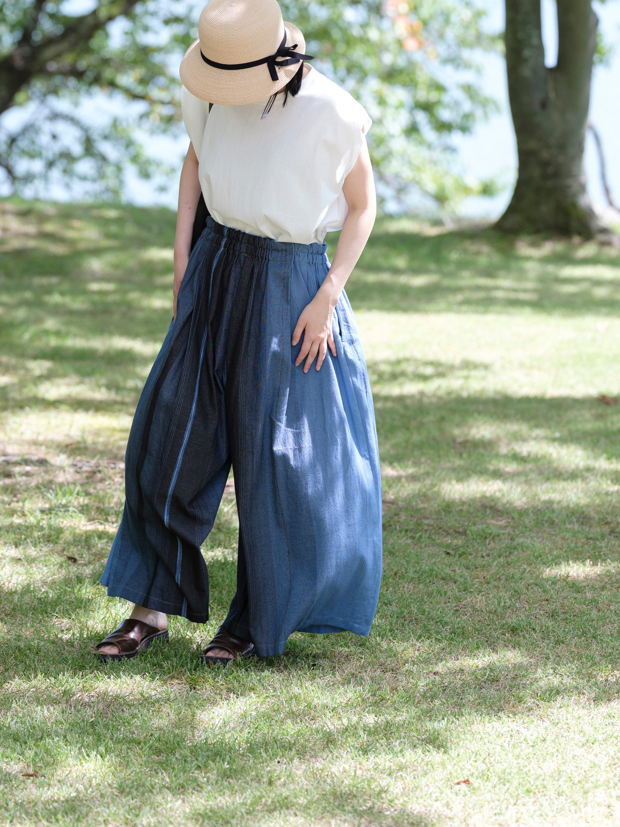 wide pants long cotton pocket｜tamaki niime 玉木新雌