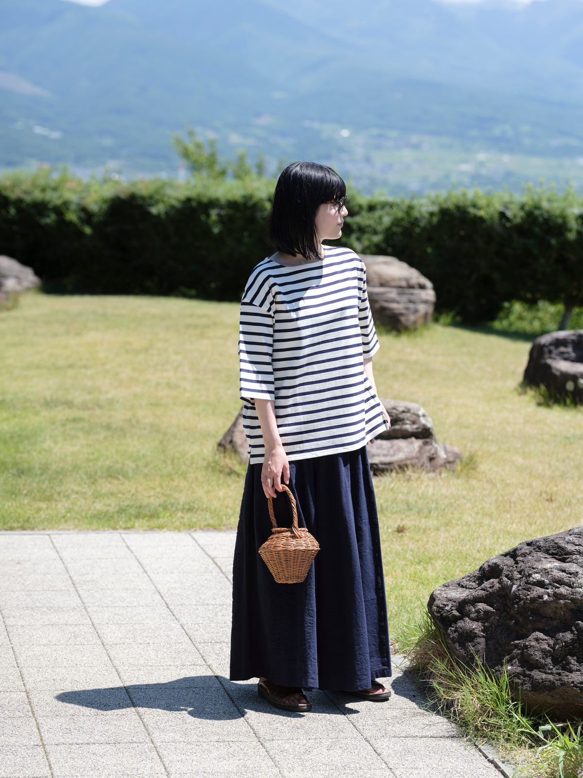 tamaki niime/wide pants long/cotton