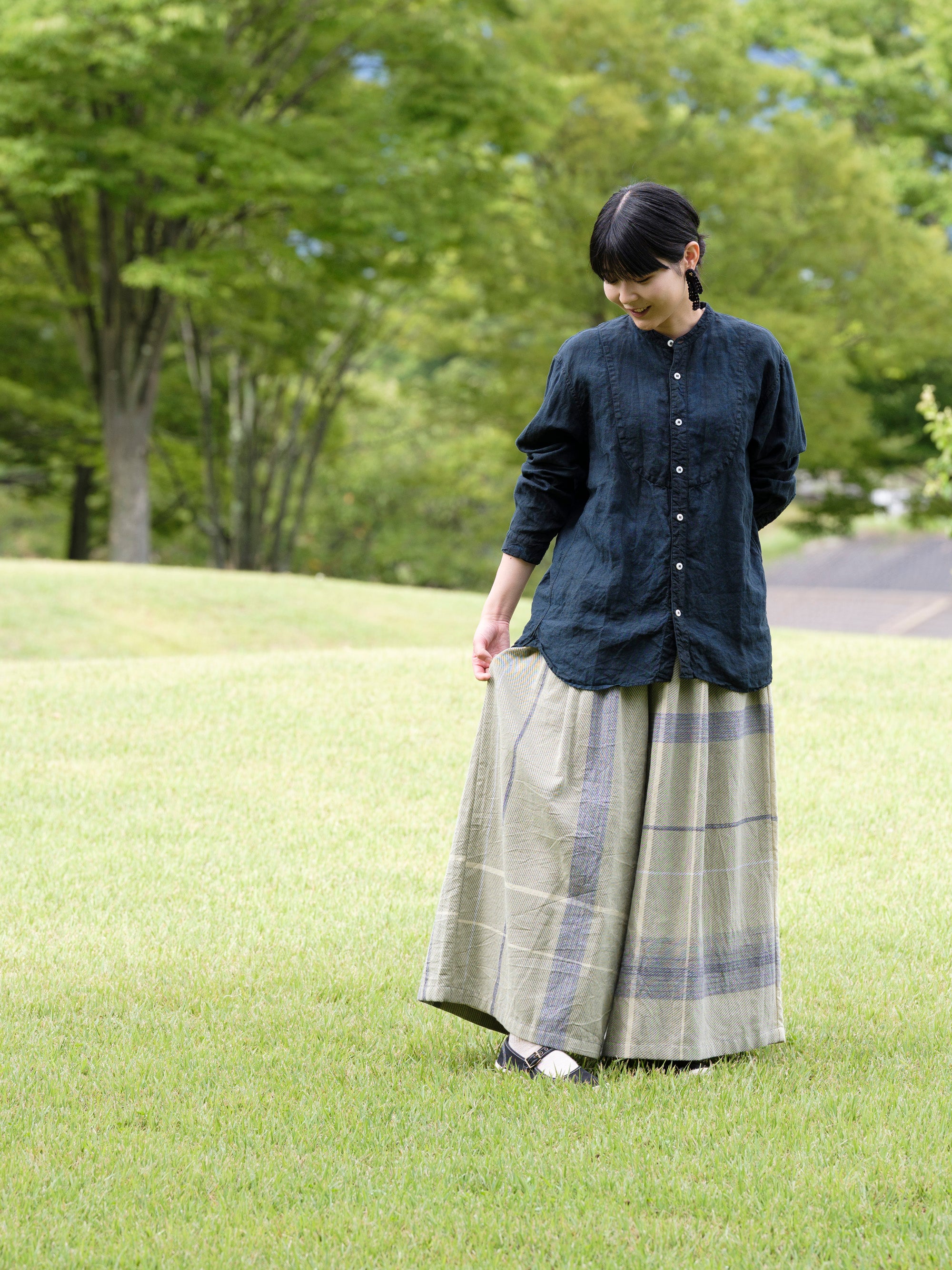 wide pants long cotton pocket｜tamaki niime 玉木新雌