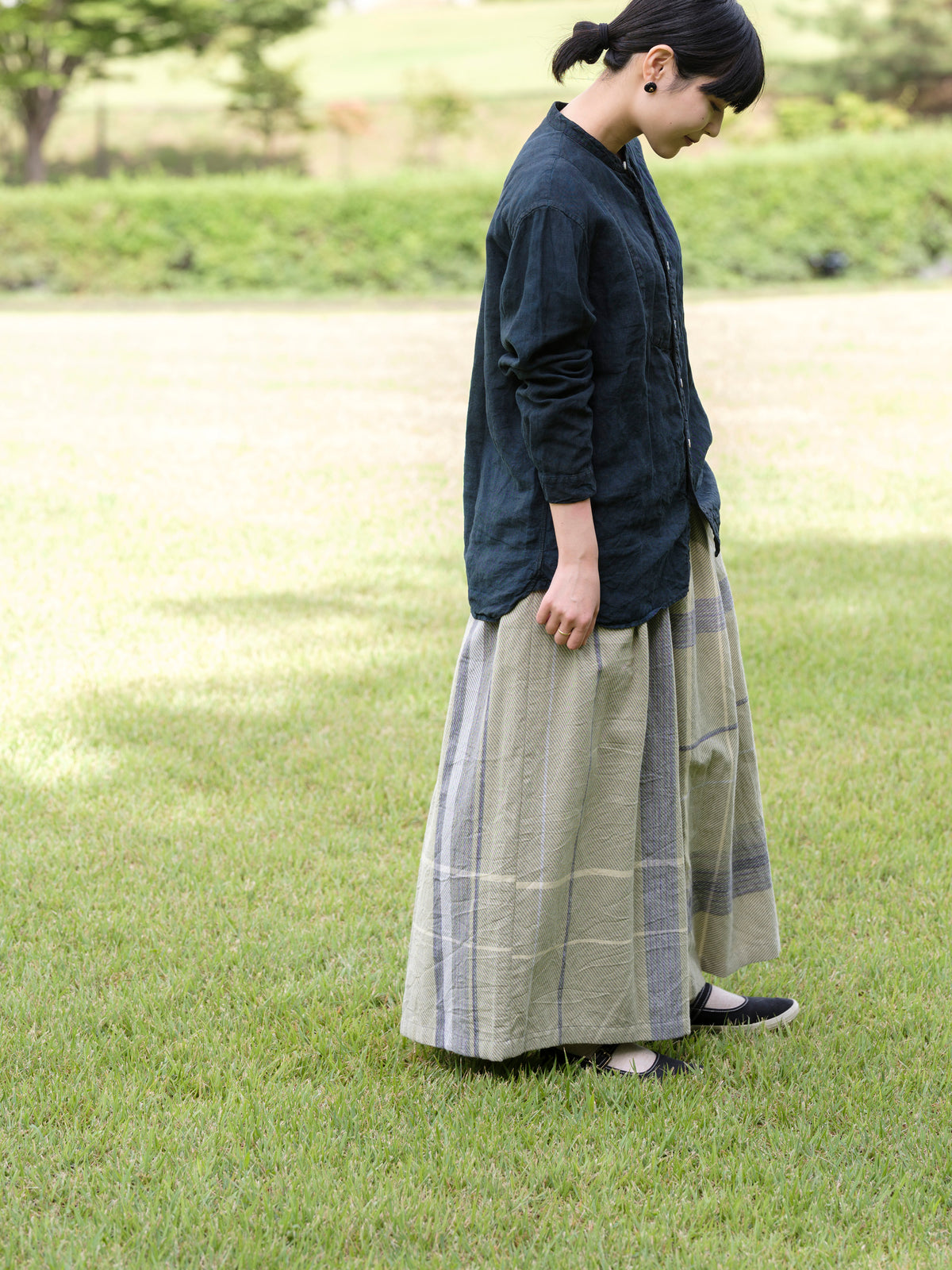 tamaki niime/wide pants long pocket/cotton