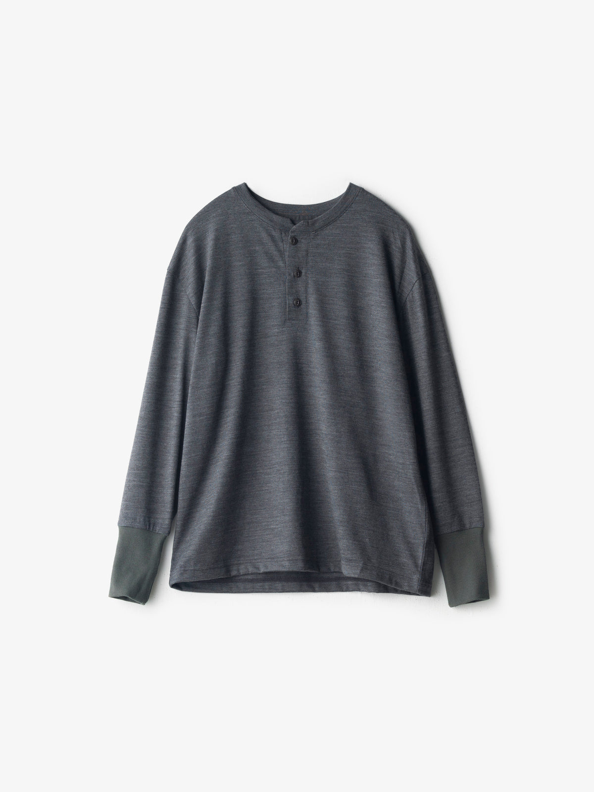 MUYA/メリノウール/ヘンリーネックTシャツ