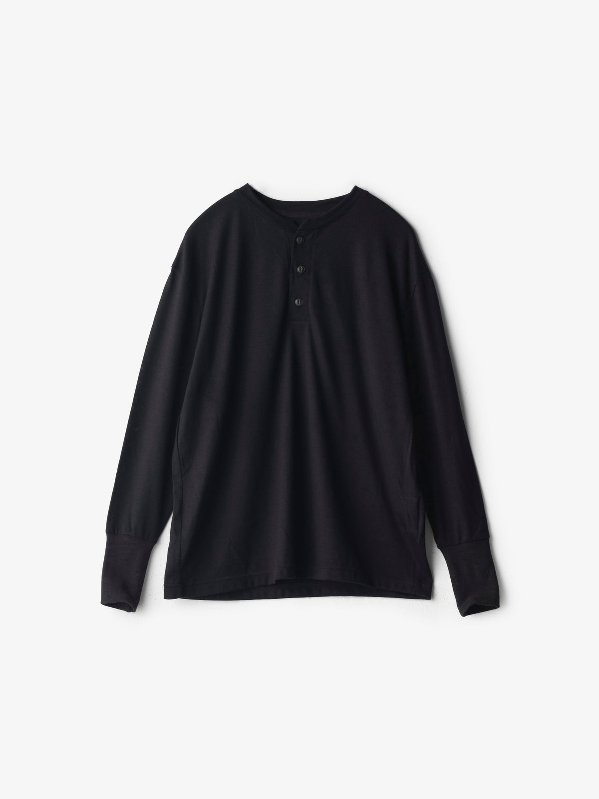 MUYA/メリノウール/ヘンリーネックTシャツ