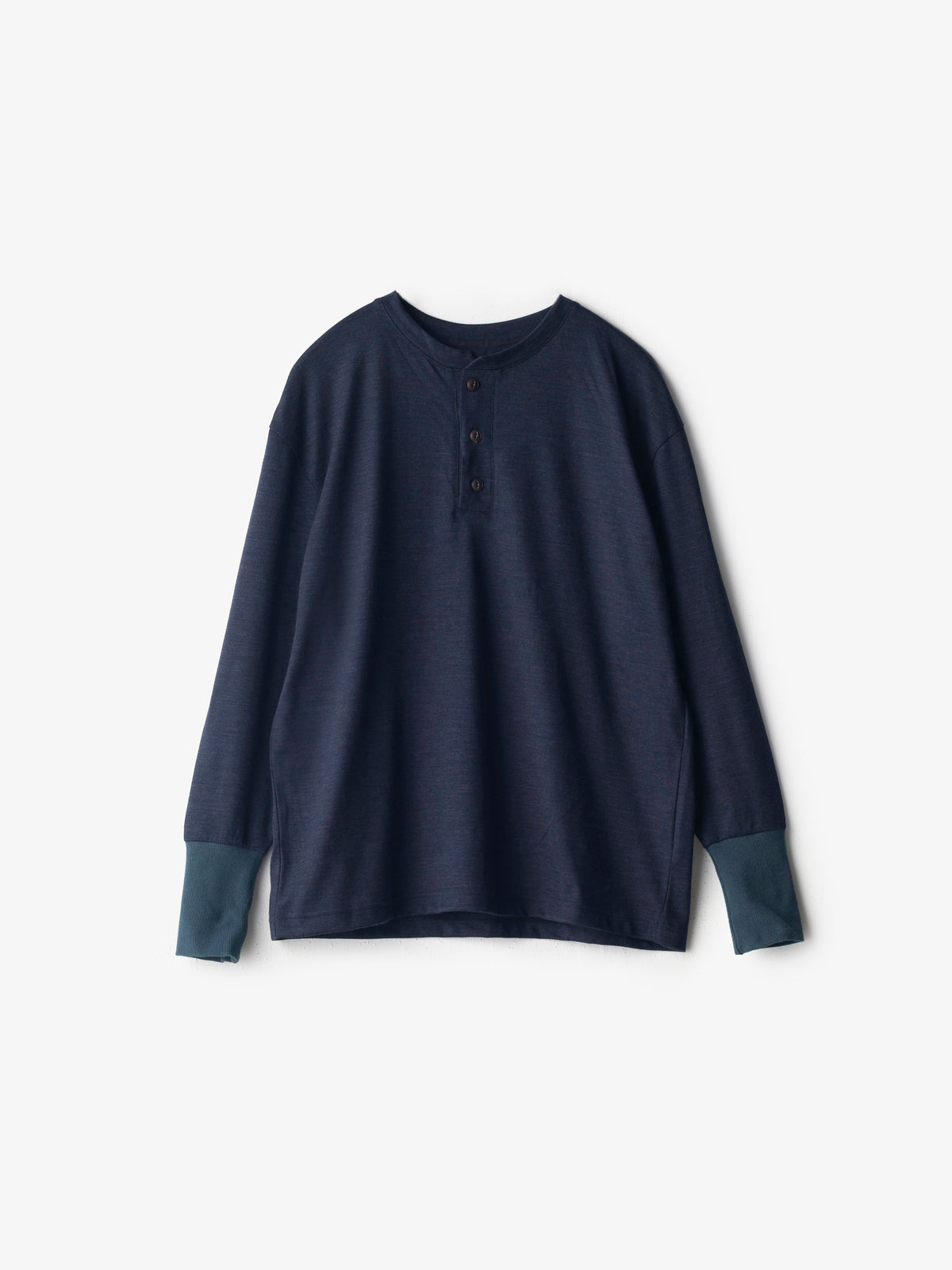 MUYA/メリノウール/ヘンリーネックTシャツ