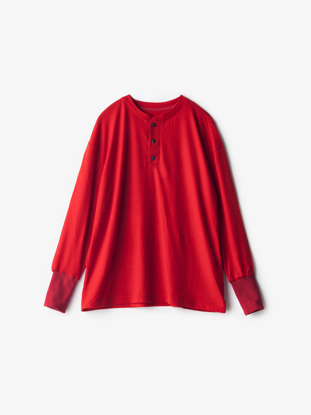 MUYA/メリノウール/ヘンリーネックTシャツ